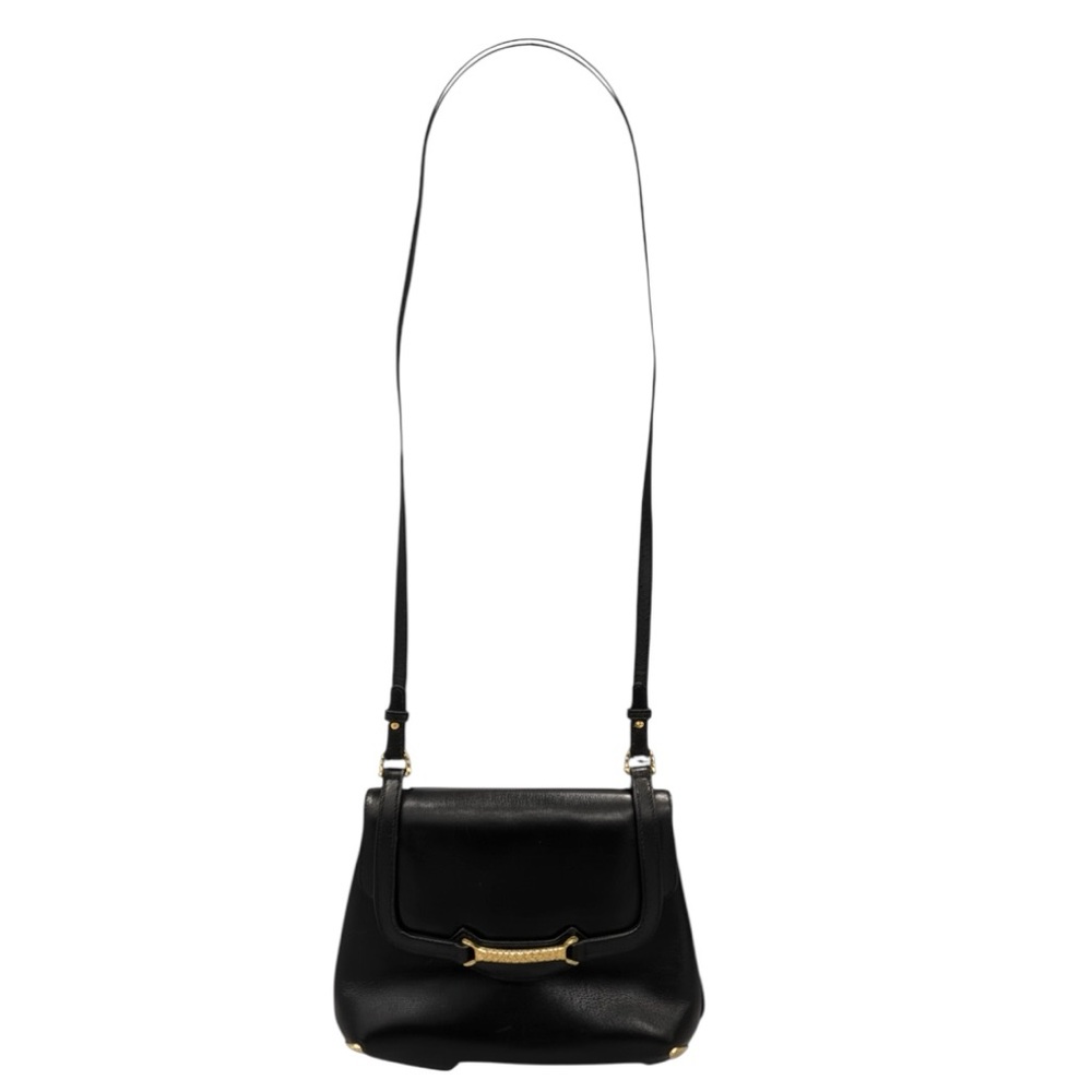 Old Gucci Vintage Black Polished Leather Horsebit Accent Shoulder Bag Auth - Picture 2 of 16